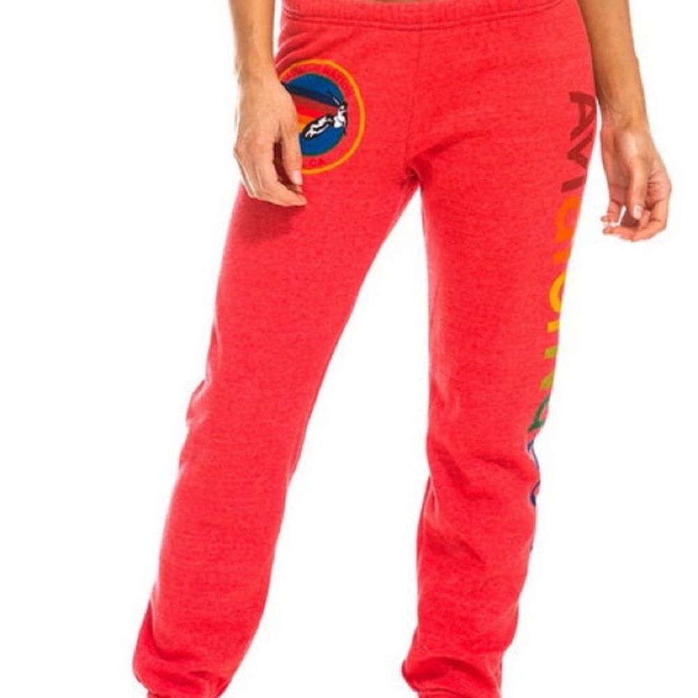 Aviator Nation red logo sweatpants